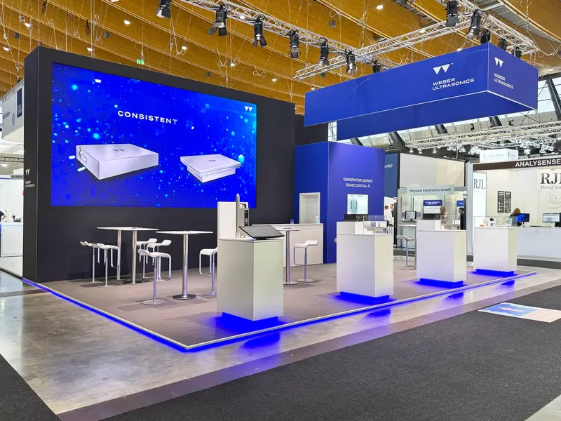 Messebau Standbau Weber Ultrasonics AG durch fours GmbH Heidelberg